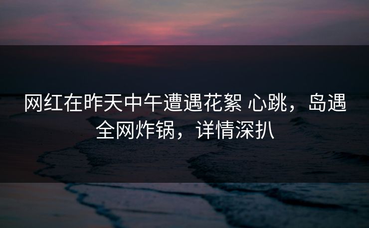 网红在昨天中午遭遇花絮 心跳，岛遇全网炸锅，详情深扒