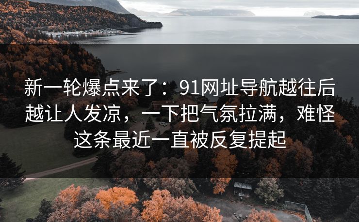 新一轮爆点来了：91网址导航越往后越让人发凉，一下把气氛拉满，难怪这条最近一直被反复提起